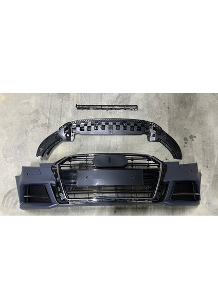 Audı A3 Uyumlu S-Line Ön Tampon + Panjur 2016-2019