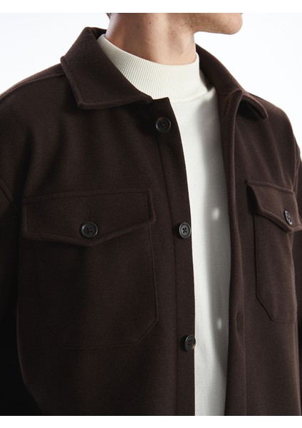 Yeni Sezon Regular Fit Uzun Kollu Kaşe Erkek Gömlek Ceket modelleri