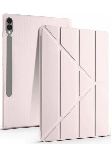 Newface Samsung Galaxy X610 Tab S9 Fe Plus 12.4 Kılıf Kalemlikli Mars Tablet Kılıfı - Rose Gold