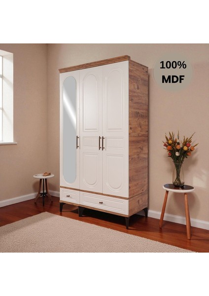 Slope 3 Kapaklı Mdf Ayaklı Tasarım Country Gardırop fiyatları