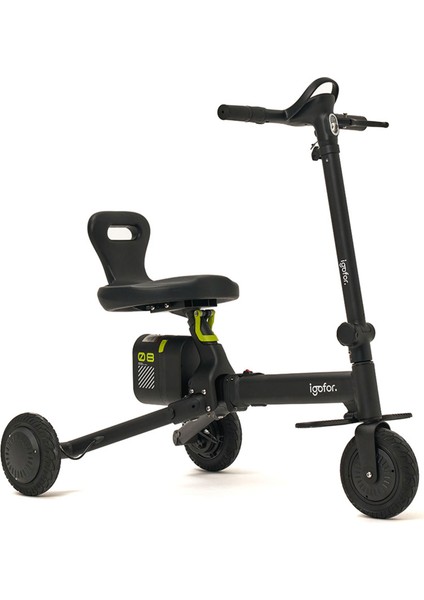 3 Tekerlekli Katlanabilir Elektrikli Oturulabilir Scooter – Hafif, Taşınabilir, Uzun Menzilli - Siyah