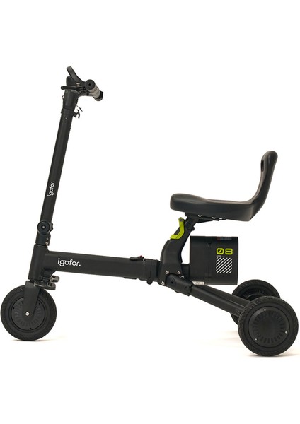 3 Tekerlekli Katlanabilir Elektrikli Oturulabilir Scooter – Hafif, Taşınabilir, Uzun Menzilli - Siyah fiyatları
