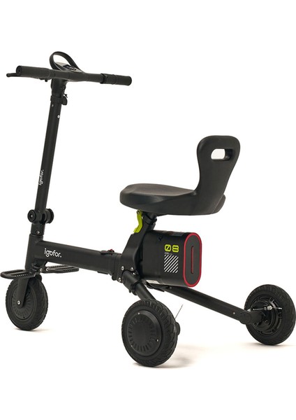 3 Tekerlekli Katlanabilir Elektrikli Oturulabilir Scooter – Hafif, Taşınabilir, Uzun Menzilli - Siyah modelleri