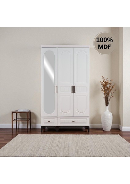 Slope 3 Kapaklı Mdf Ayaklı Tasarım Country Gardırop