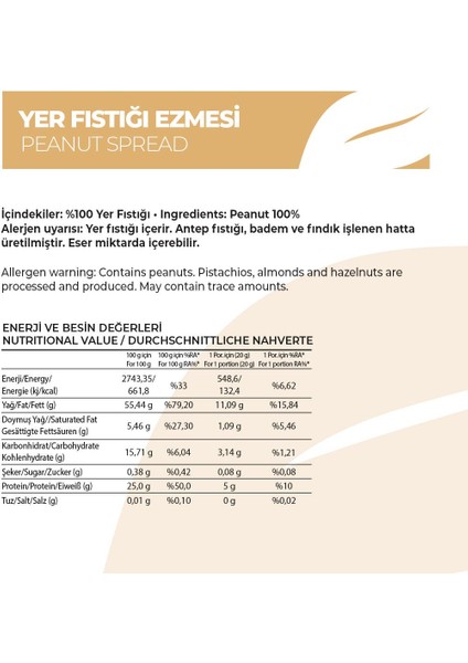 250G Yer Fıstığı Ezmesi | Glutensiz & Doğal Enerji fiyatları
