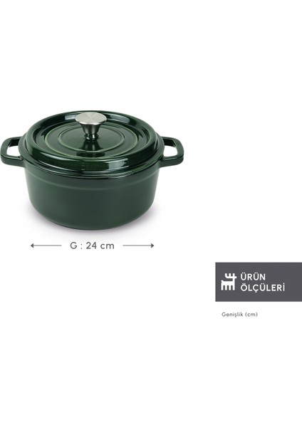 Heritage Demir Döküm Emayeli Tencere Yeşil 24 cm fiyatları