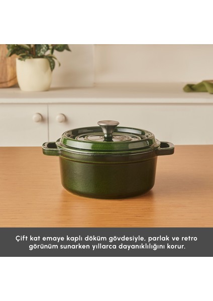 Heritage Demir Döküm Emayeli Tencere Yeşil 24 cm modelleri