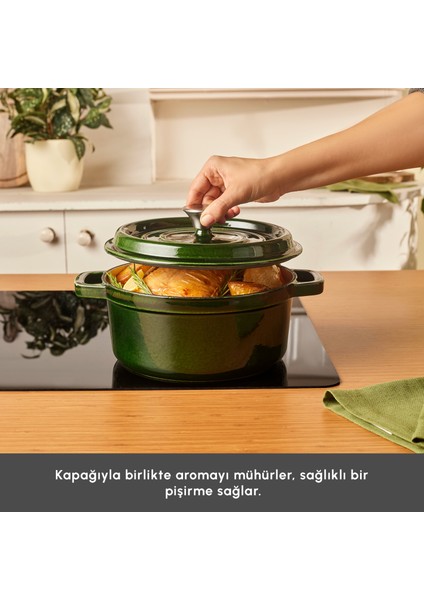 Heritage Demir Döküm Emayeli Tencere Yeşil 24 cm fırsatları