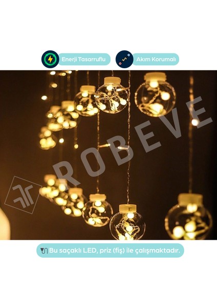 Işıklı Yılbaşı Top LED LED Işık Saçak LED Top Dekoratif Yılbaşı LED 2.5 Metre 138 LED 8 Fonksiyonlu 8 Modlu LED Işık Günışığı Perde LED fiyatları