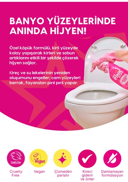 Mucizevi Oxi Leke Çıkarıcı Sprey 500 ml + Mucizevi Banyo Köpük Temizleyici 750 ml modelleri