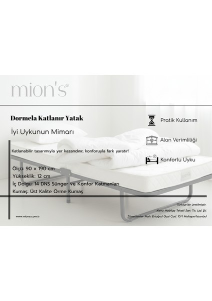 Dormela Katlanır Ortopedik Üst Kalite Sünger Yatak 090X190 cm (Yer Yatağı, Misafir Yatağı, Kamp Yatağı) indirimleri