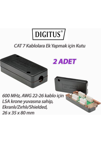 Cat 7 Kablolara Ek Yapmak Için Kutu -2 Adet