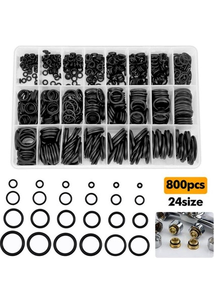 800 Parça Kauçuk Conta Halka Seti Musluklar, Vanalar, Bataryalar Profesyonel O-Ring Conta Seti