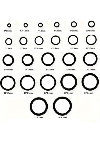 800 Parça Kauçuk Conta Halka Seti Musluklar, Vanalar, Bataryalar Profesyonel O-Ring Conta Seti modelleri