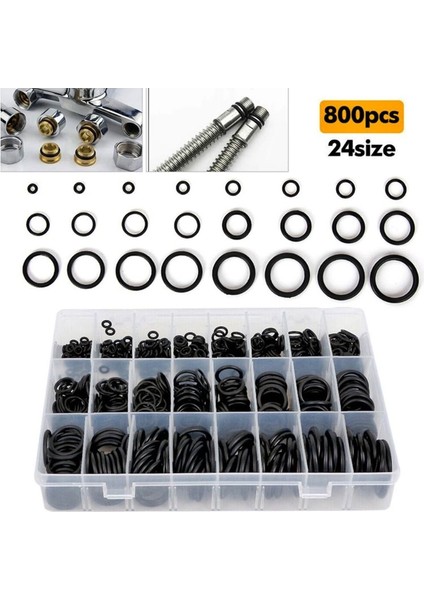 800 Parça Kauçuk Conta Halka Seti Musluklar, Vanalar, Bataryalar Profesyonel O-Ring Conta Seti fırsatları