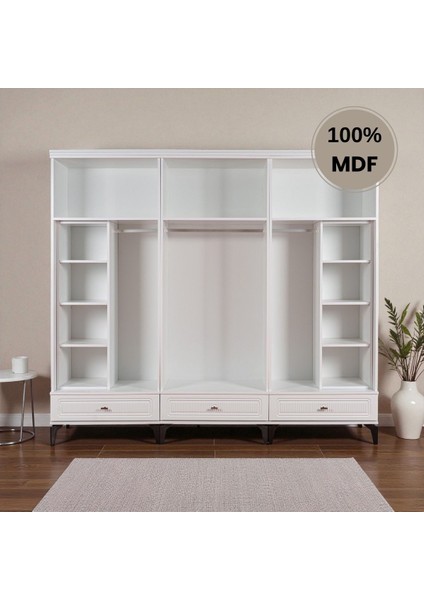 Slope 6 Kapaklı Mdf Ayaklı Tasarım Country Gardırop fırsatları