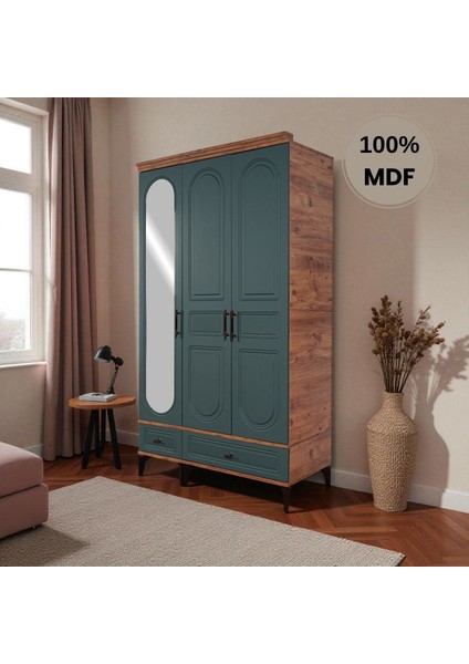 Slope 3 Kapaklı Mdf Ayaklı Tasarım Country Gardırop fiyatları