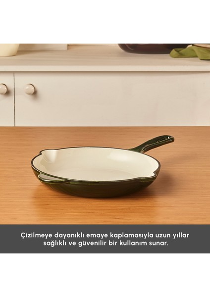 Heritage Demir Döküm Emayeli Tava Yeşil 26 cm modelleri