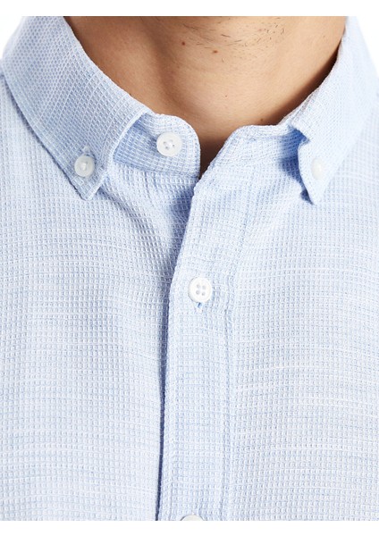 Yeni Sezon Slim Fit Uzun Kollu Armürlü Erkek Gömlek modelleri