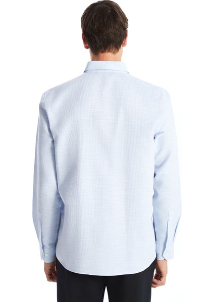 Yeni Sezon Slim Fit Uzun Kollu Armürlü Erkek Gömlek fırsatları