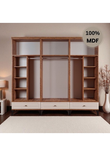 Slope 6 Kapaklı Mdf Ayaklı Tasarım Country Gardırop fırsatları
