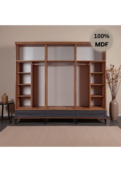 Slope 6 Kapaklı Mdf Ayaklı Tasarım Country Gardırop fırsatları