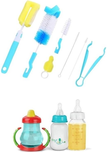 7 Parça Biberon Uzun Kavanoz Termos Suluk Sürahi Yağ Şişe İçi Temizleme Fırçası Aparatı Seti