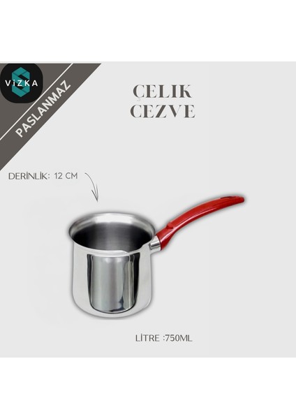 Paslanmaz Çelik Cezve 750ML