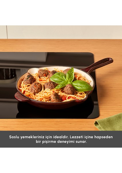 Heritage Demir Döküm Emayeli Tava Kırmızı 26 cm