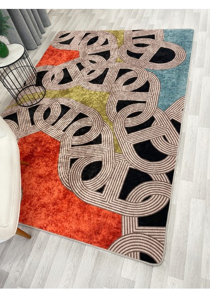 Çengel Desen Modern Desen Lateks Taban Halı