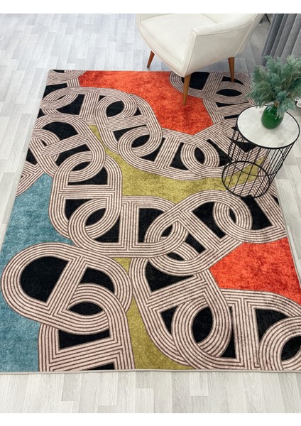 Çengel Desen Modern Desen Lateks Taban Halı