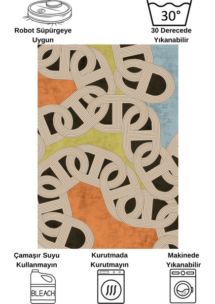 Çengel Desen Modern Desen Lateks Taban Halı