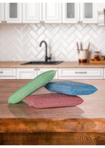 Ultra Dayanıklı Sihirli Inox Paslanmaz Telli Bulaşık Süngeri 3 Adet modelleri