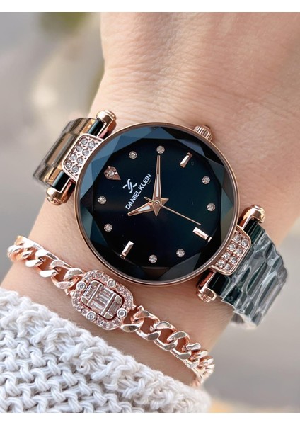 Çelik Kordonlu 2 Yıl Garantili 3 Atm Suya Dayanıklı Kadın Kol Saati+Bileklik BD.14132.9