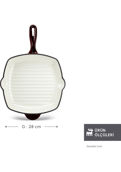 Heritage Demir Döküm Emayeli Grill Tava Yeşil 26 cm fiyatları