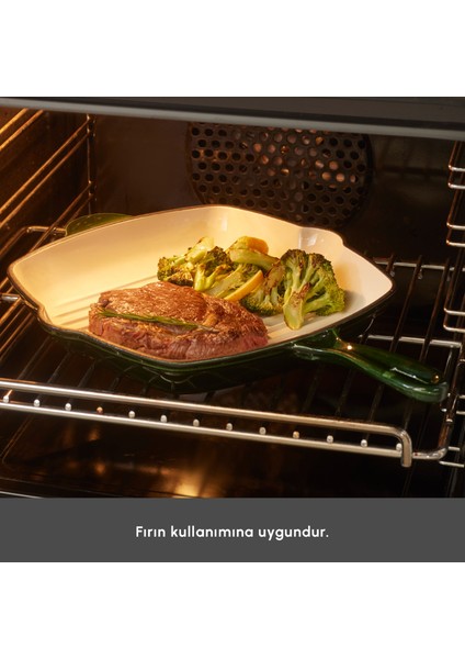 Heritage Demir Döküm Emayeli Grill Tava Yeşil 26 cm indirimleri
