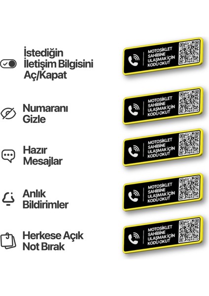 Motosiklet Numaratörü - Numarasız Numaratör - Qr Kodlu Numaratör (Yatay Etiket) fırsatları