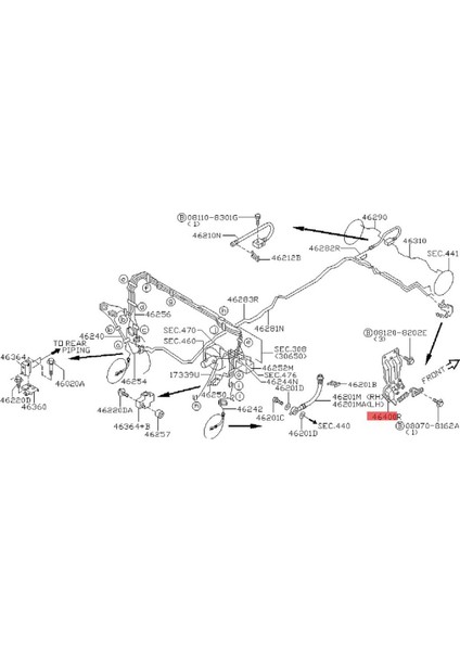 Araç Freni Yük Algılama Valfi 46400VK000 46400VK90A Nissan Frontier Için 2 4l 3 3l Navara D22 2 5td 1998-2005 46400-VK101 (Yurt Dışından) modelleri