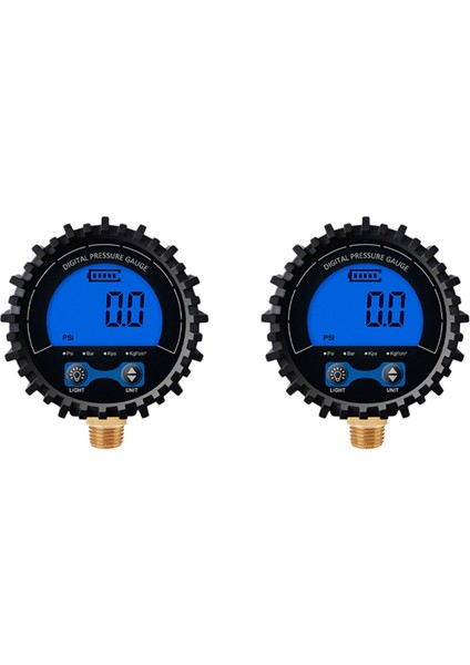 2x Lastik Basınç Göstergesi Dijital Lastik Test Cihazı Display Hava Basınç Manometresi Hızlı Bağlantı Bağlantısı Ipliği 1/4 (Yurt Dışından)