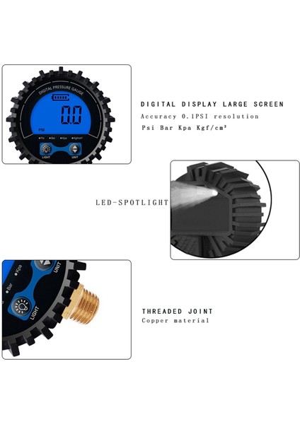 2x Lastik Basınç Göstergesi Dijital Lastik Test Cihazı Display Hava Basınç Manometresi Hızlı Bağlantı Bağlantısı Ipliği 1/4 (Yurt Dışından) fırsatları