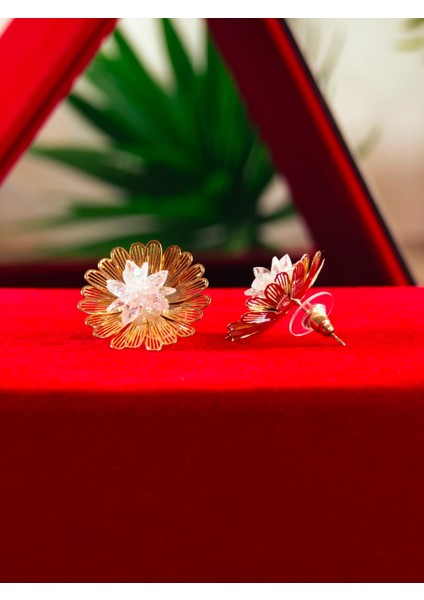 Çelik 22 Ayar Altın Kaplama Renk Atmaz Küpe