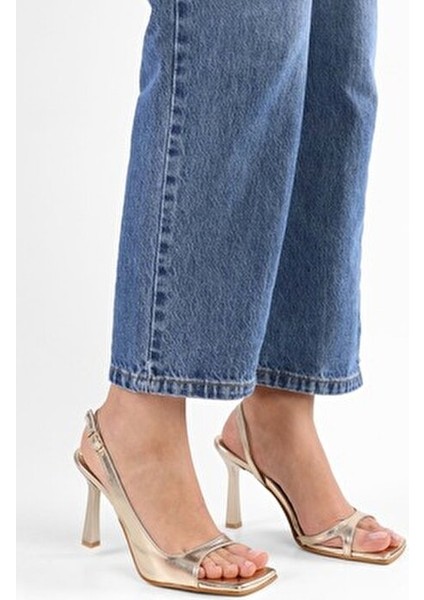 Kadın Parlak Topuklu Ayakkabı Şık Tasarım Orta Topuk 9,5 cm Hafif ve Rahat indirimleri