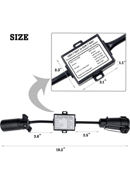 Römork Işık Konnektörü Abd&#39 Den Ab 7 Yollu Soket Tapası Adaptör Araç Bağlayıcı Bağlayıcı Römork Konnektörü Çekme Çubuğu Çekme Fişi Adaptörü (Yurt Dışından) fırsatları