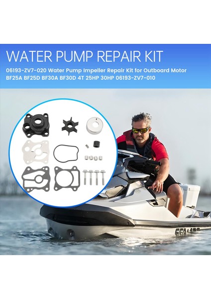 06193-ZV7-020 Su Pompası Pervane Onarım Kiti Honda Dışarıda Motor BF25A BF25D BF30A BF30D 4t 25HP 30HP 06193-ZV7-010 (Yurt Dışından) fırsatları