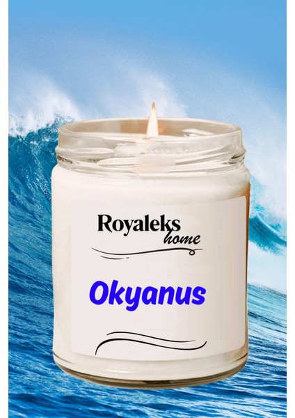 Doğal Özel Seri Kokulu Dekoratif Kavanoz Mum 210 cc - Okyanus Esansı - Ryl modelleri