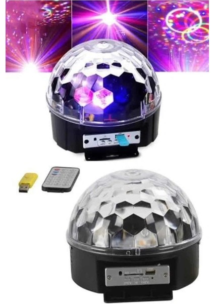 LED Işık Disko Topu Bluetooth Hoparlörlü USB Müzik Çalar Kumandalı modelleri