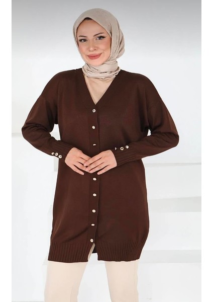 Kol Manşeti Düğmeli Hırka