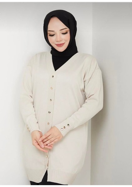 Kol Manşeti Düğmeli Hırka