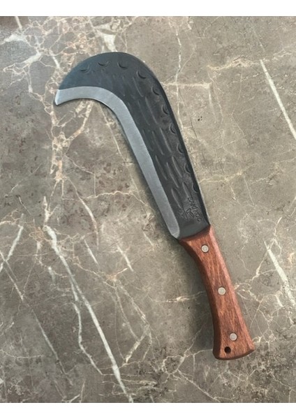 Dövme Tahra Karbon Çelik Orak Ağaç Budama Tırpanı El Yapımı 39CM