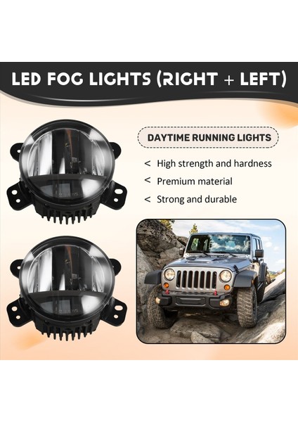 Araba Ön Tampon Sis Lambası Forma Jeep Wrangler Jl 2018-2024 Sarı LED Gündüz Koşu Işığı Drl Far Yolu (Yurt Dışından) fırsatları